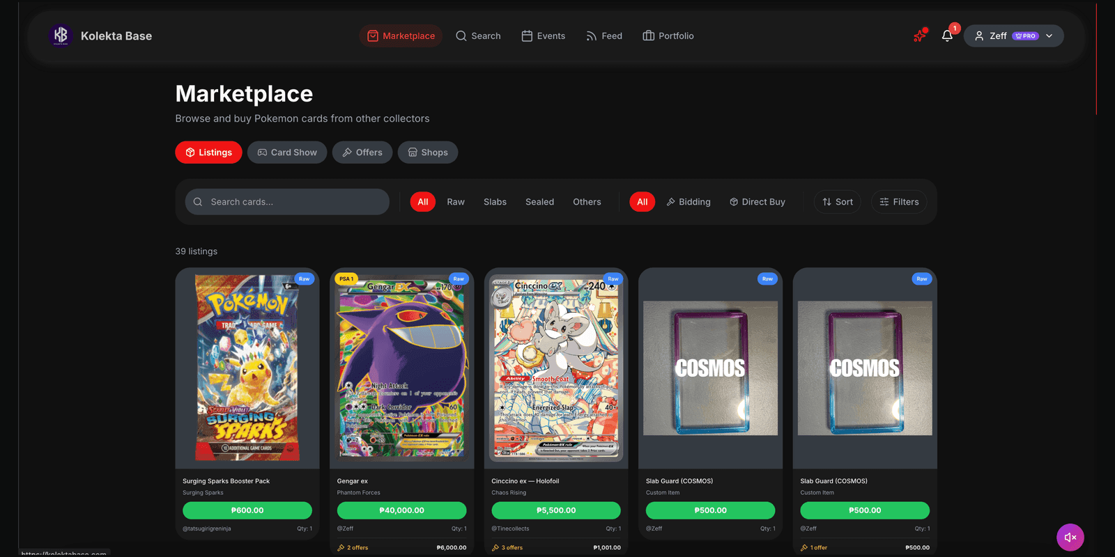 KolektaBase TCG platform