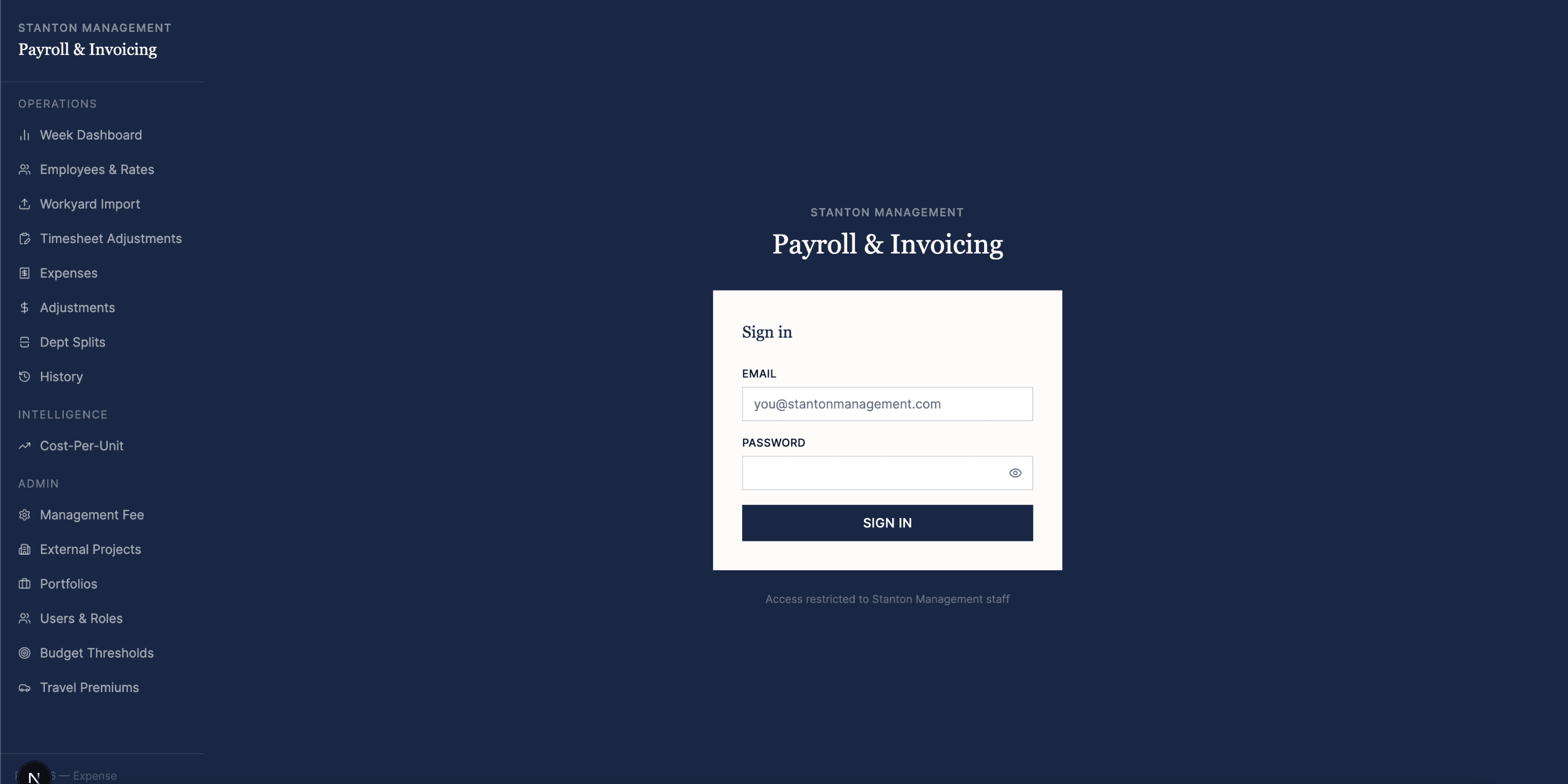 Stanton Payroll management platform